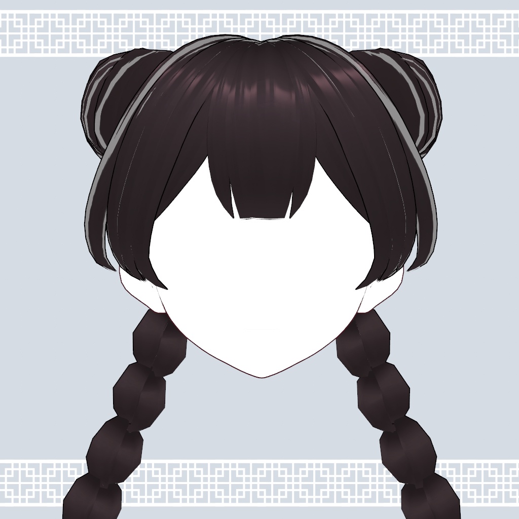 【VRoid】お団子みつあみヘアー