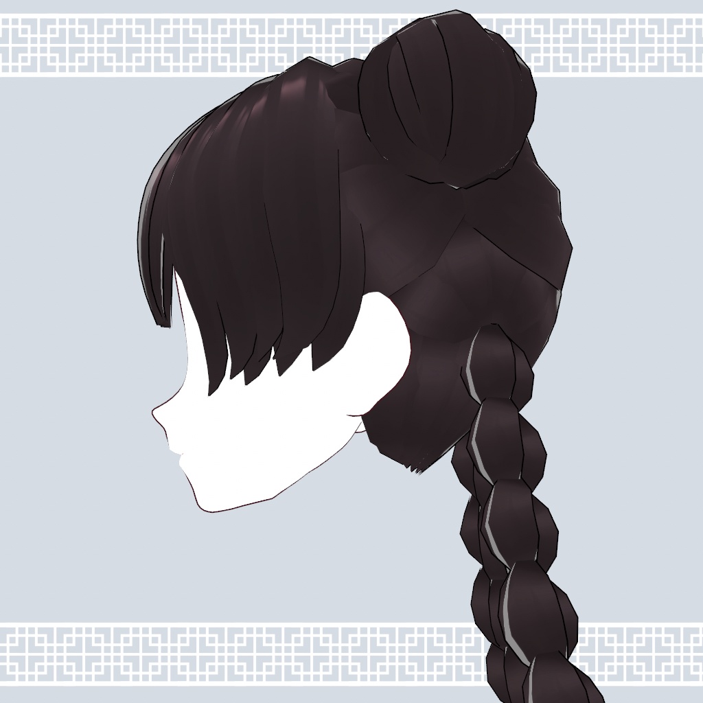 【VRoid】お団子みつあみヘアー