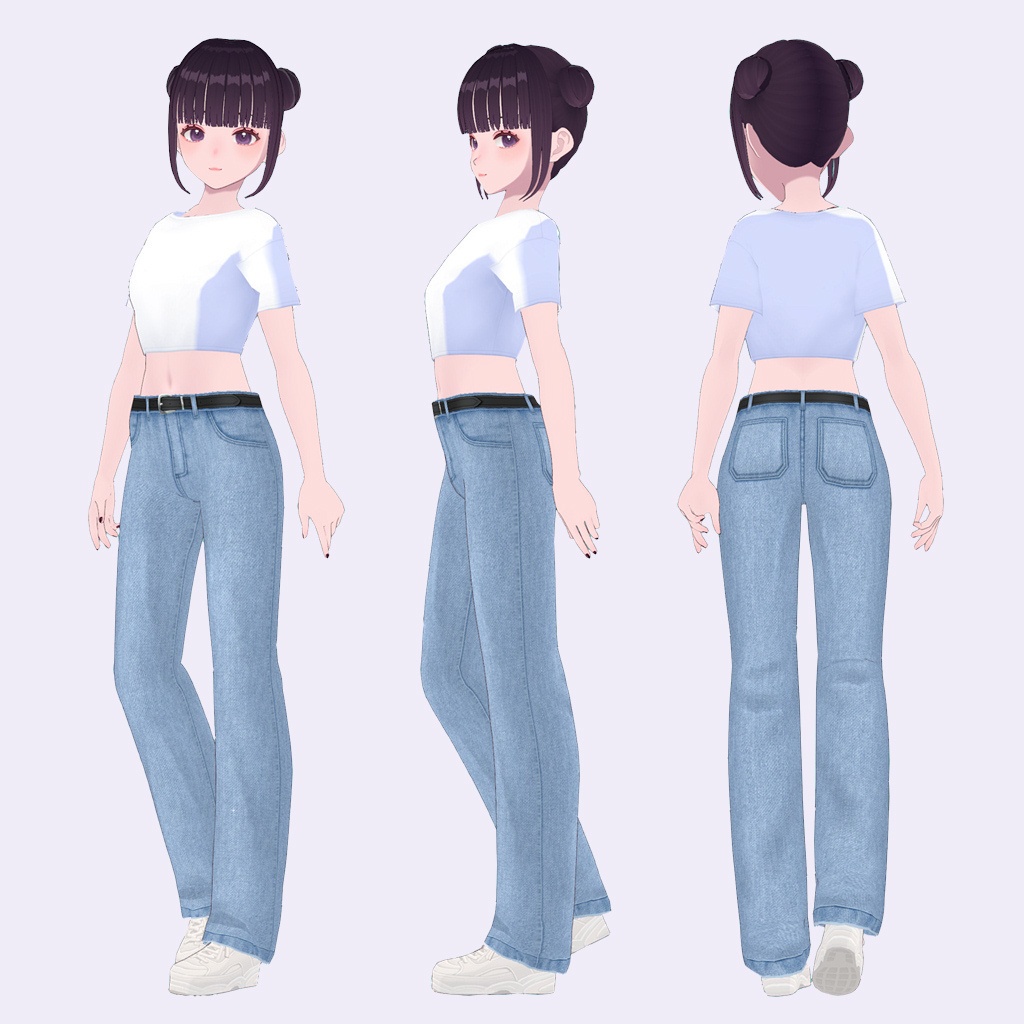 【VRoid】柄シャツとデニムパンツ