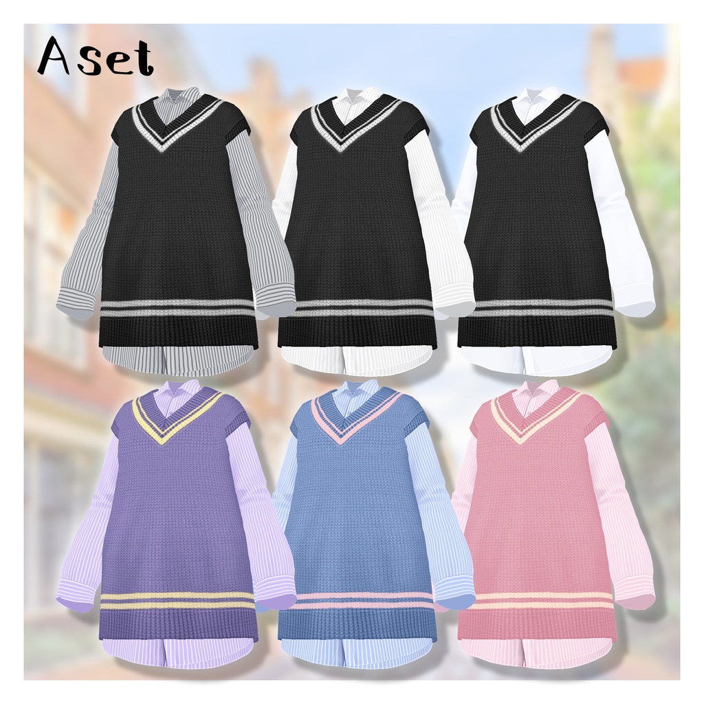 【VRoid】オーバーサイズニットベスト