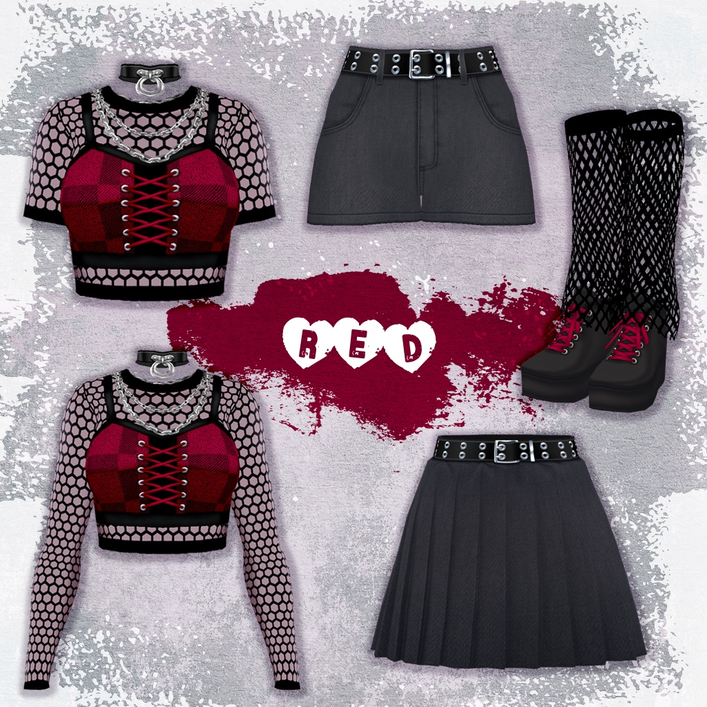 【VRoid】パンクメッシュコーデ