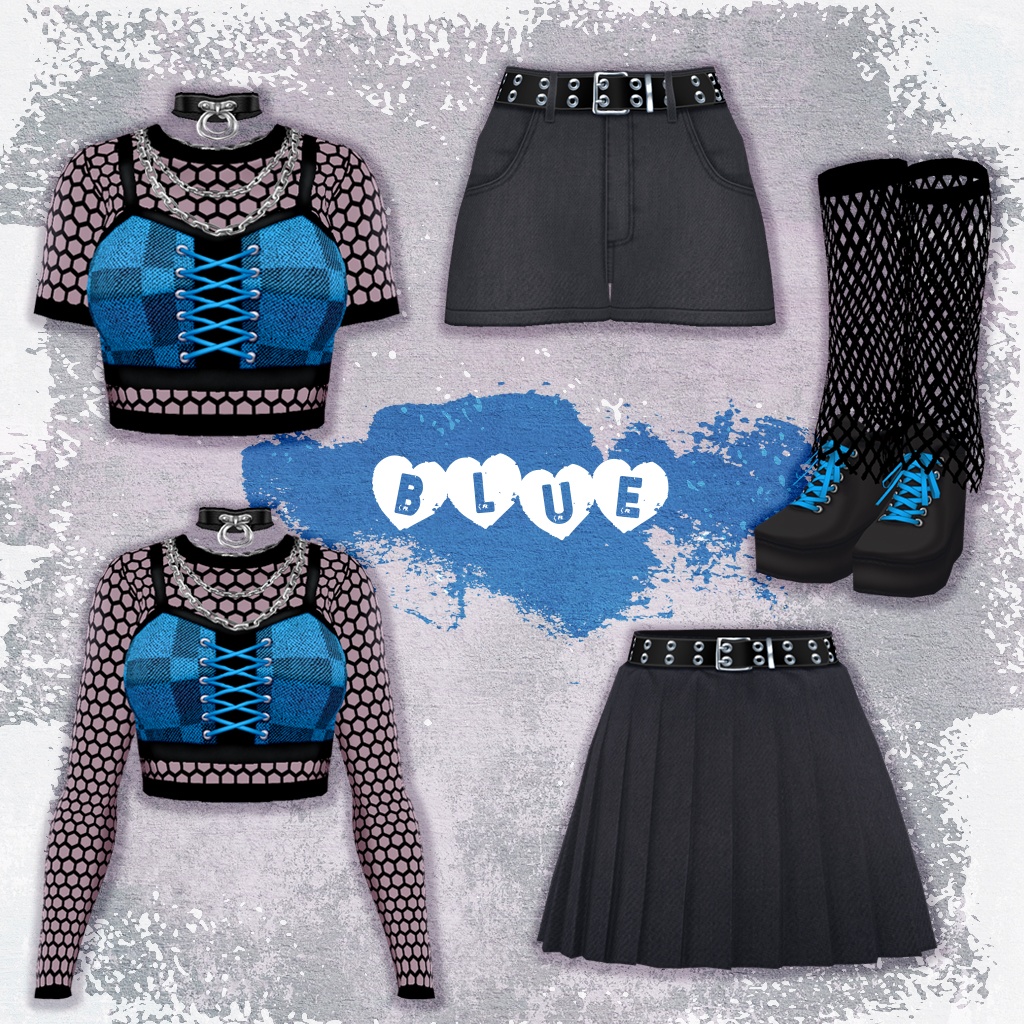 【VRoid】パンクメッシュコーデ