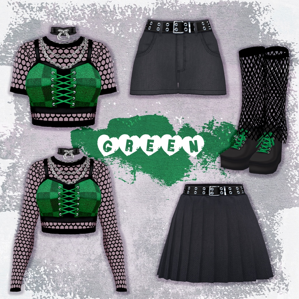 【VRoid】パンクメッシュコーデ