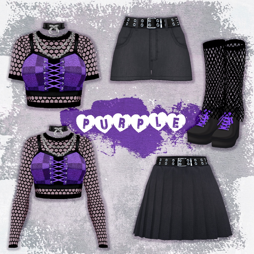 【VRoid】パンクメッシュコーデ