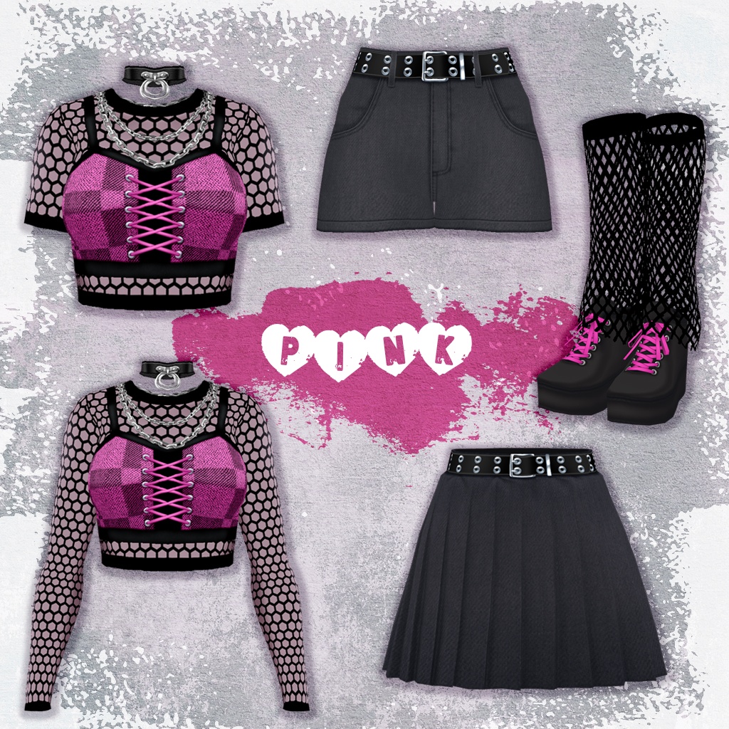 【VRoid】パンクメッシュコーデ