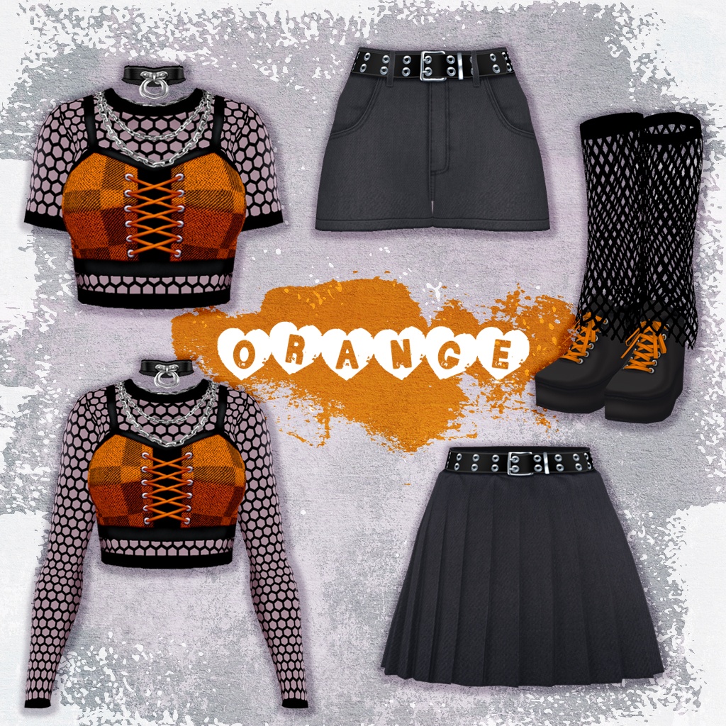 【VRoid】パンクメッシュコーデ