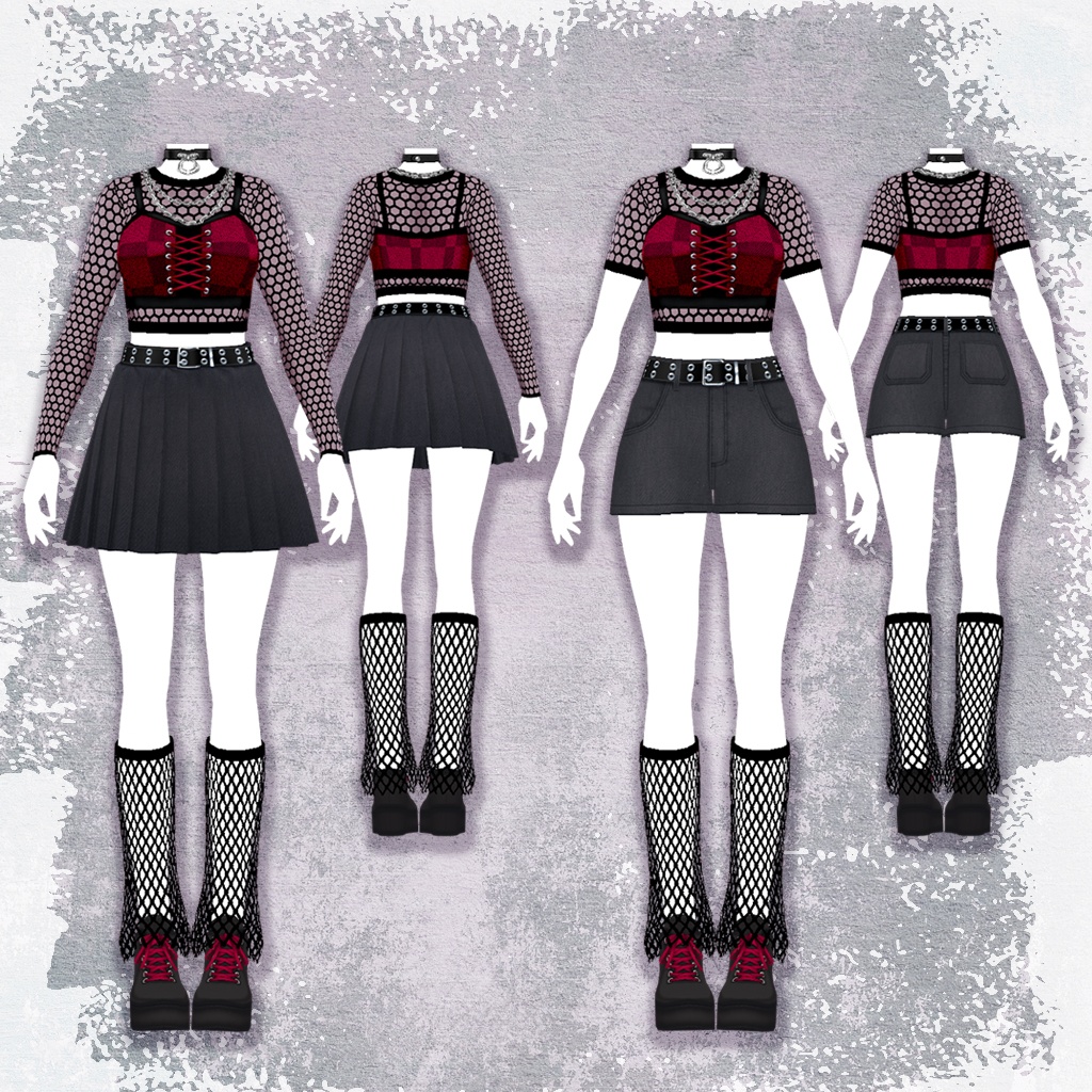 【VRoid】パンクメッシュコーデ