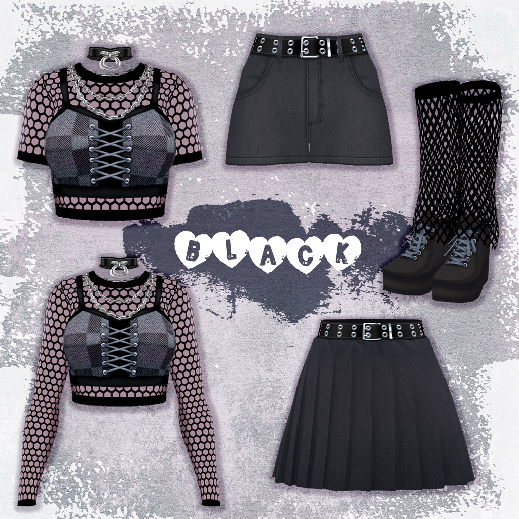 【VRoid】パンクメッシュコーデ