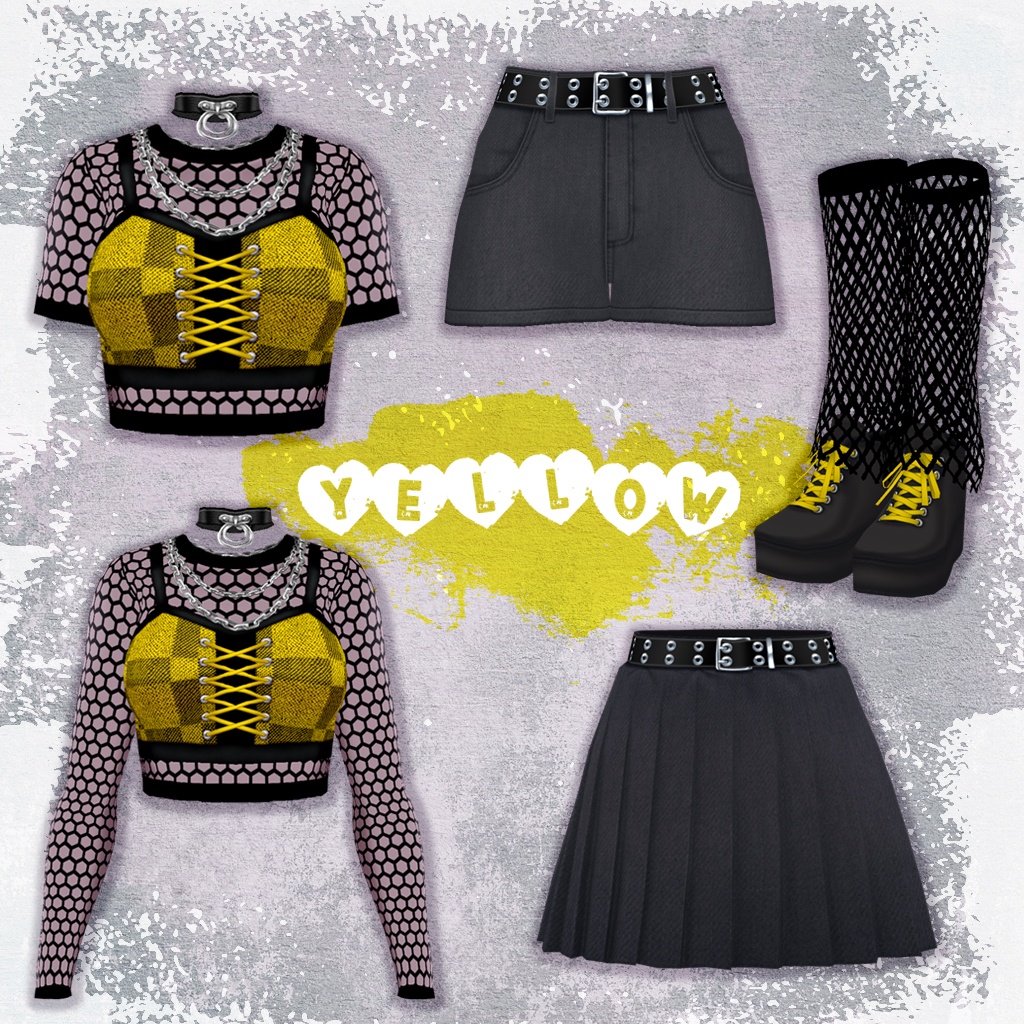 【VRoid】パンクメッシュコーデ