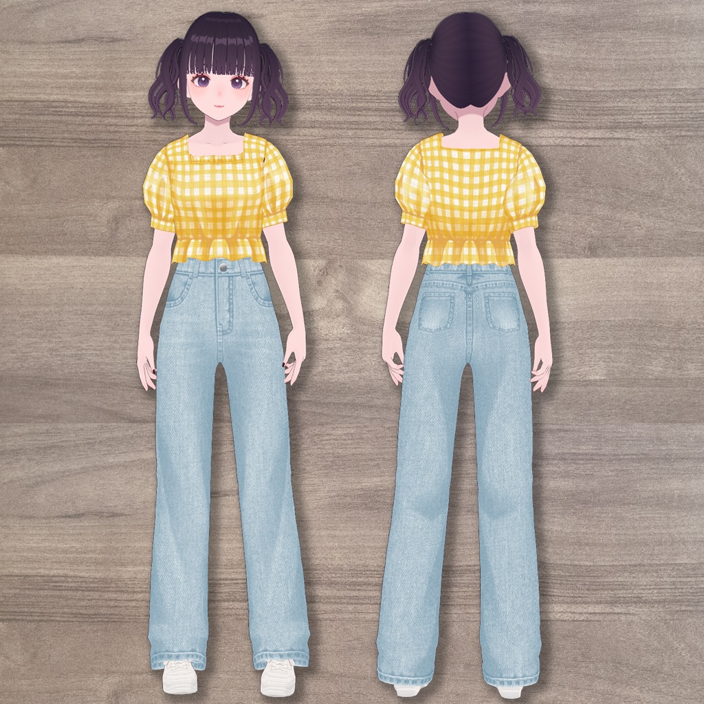 【VRoid】ワイドデニムパンツ