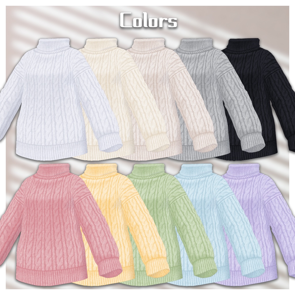 【VRoid】ケーブル編みハイネックニット