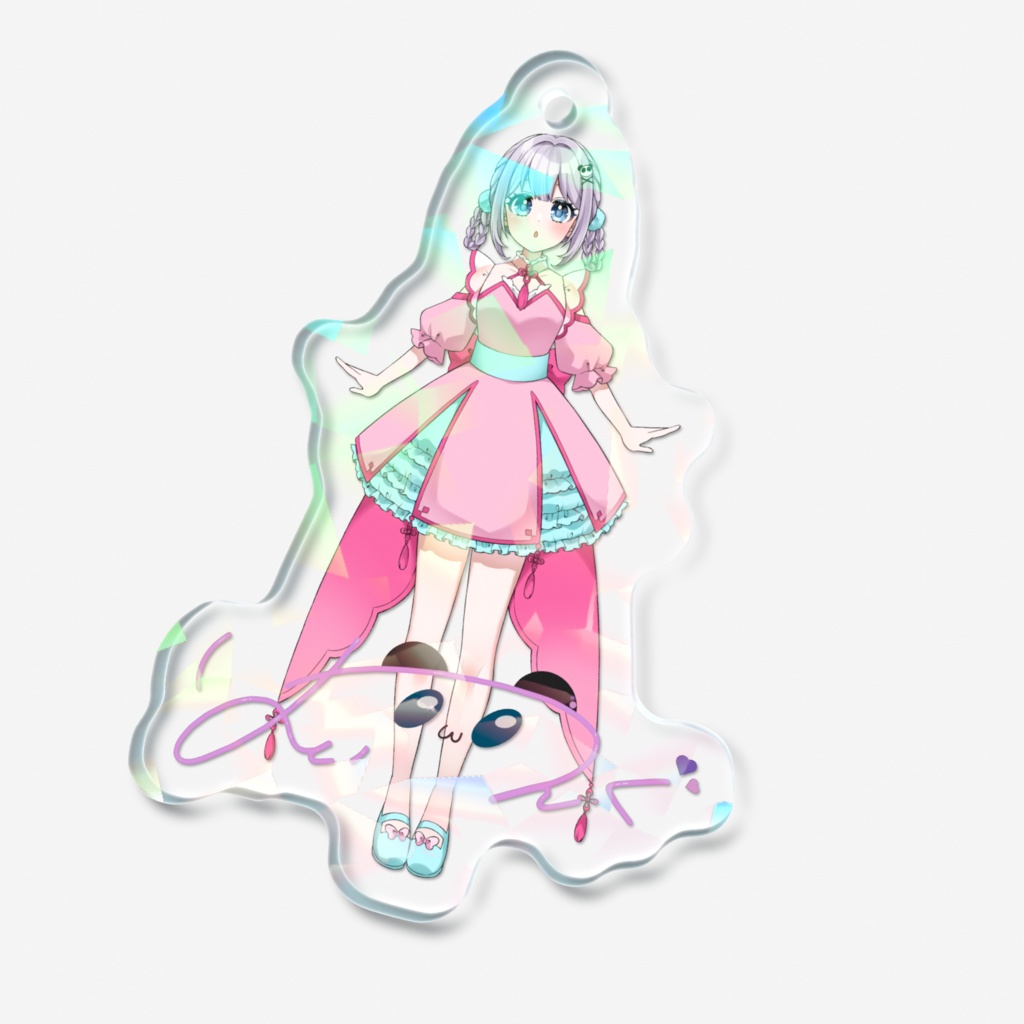 ホログラムアクリルキーホルダー~チャイナ服 ver~(50×50mm)