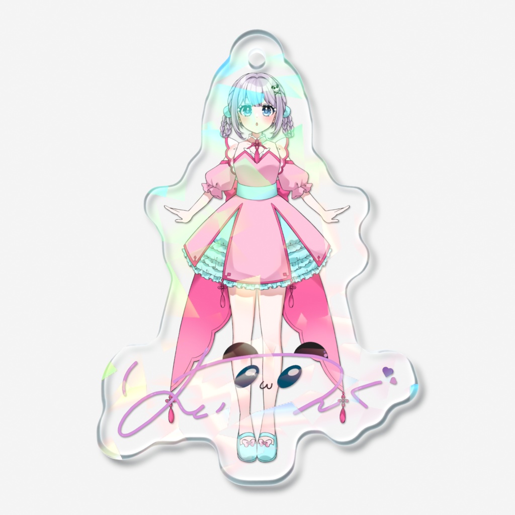 ホログラムアクリルキーホルダー～チャイナ服 ver～(50×50mm)