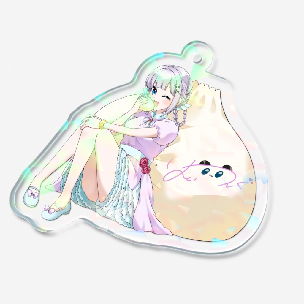 ホログラムアクリルキーホルダー~肉まん ver~(50×50mm)