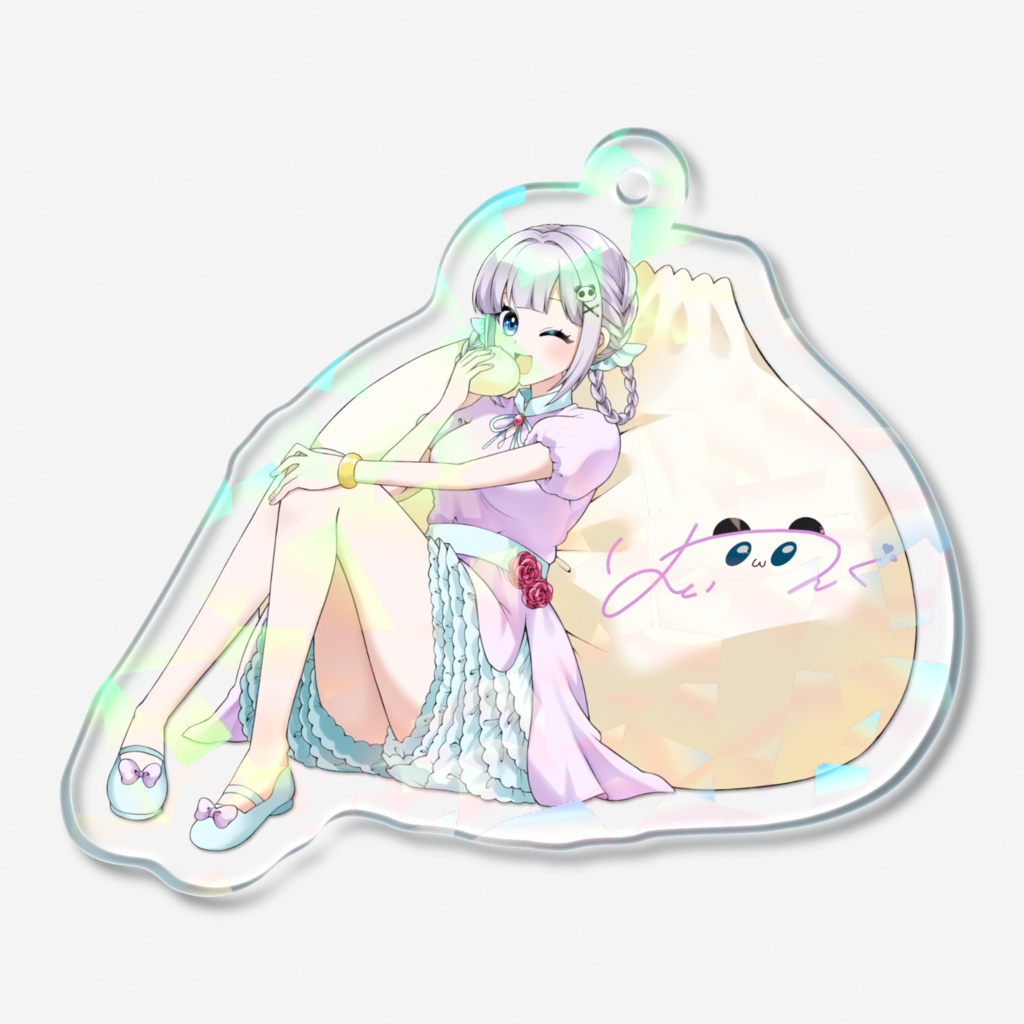 ホログラムアクリルキーホルダー～肉まん ver～(50×50mm)