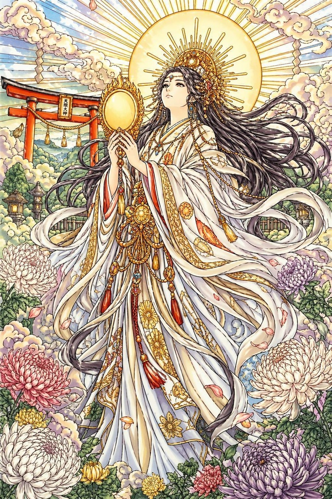 【日本神話シリーズ】天照大御神【大人の塗り絵】