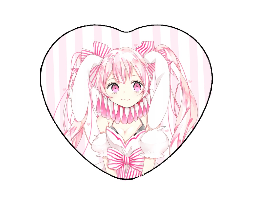 ハート型缶バッチ(ピンク)