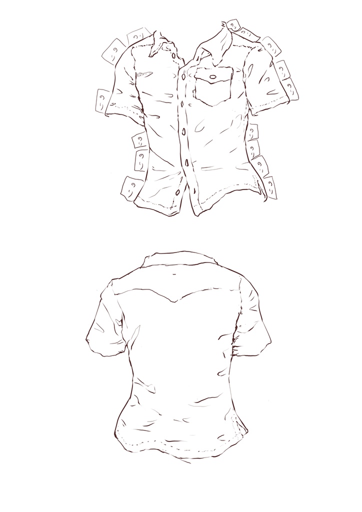 びりびりするやつ　シャツ型紙