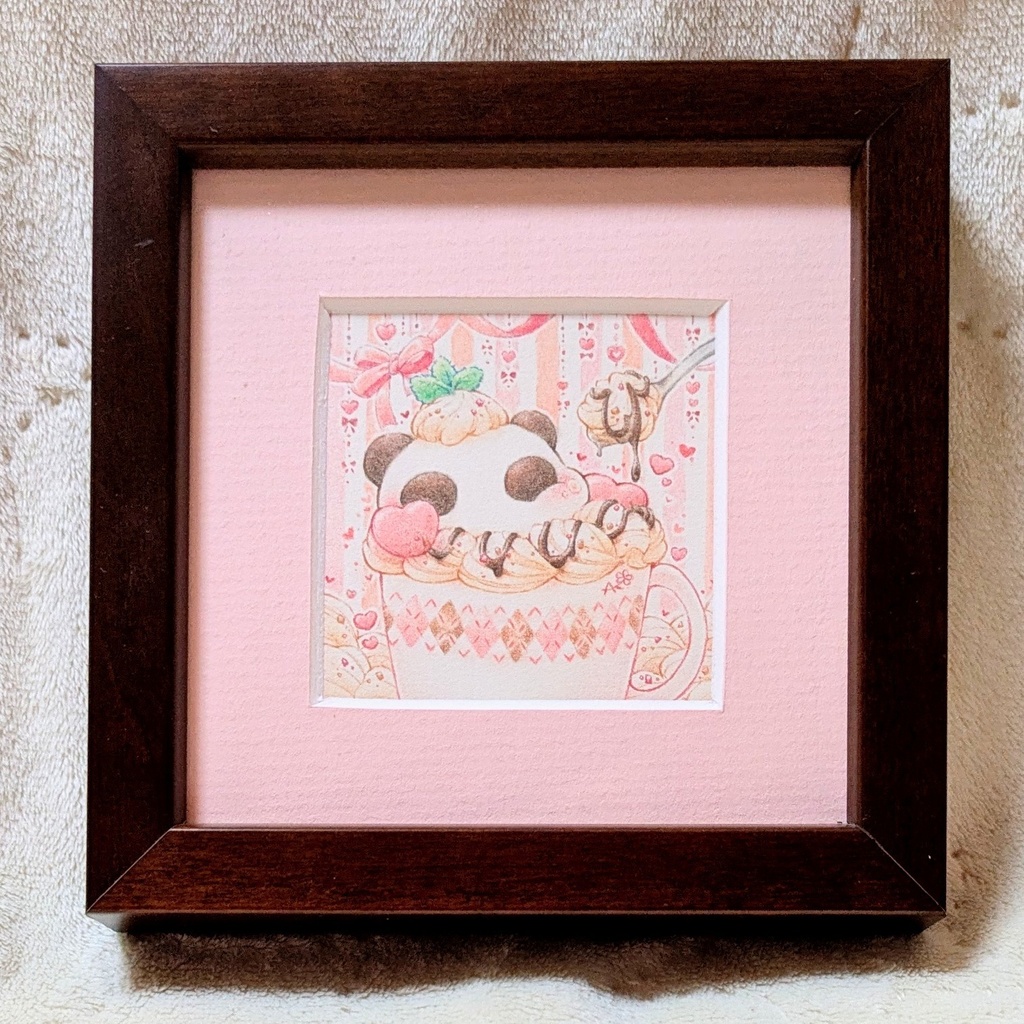 額装作品「バレンタインチョコラテなぽてぱんだ」