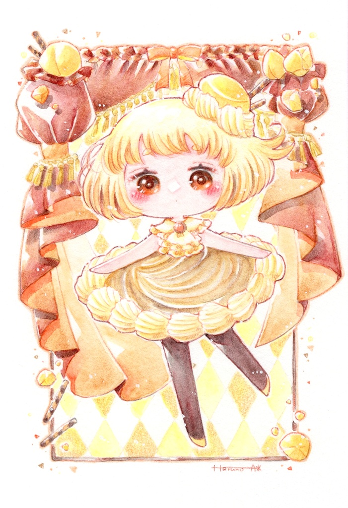 展示原画作品「クリームたっぷりモンブラン」