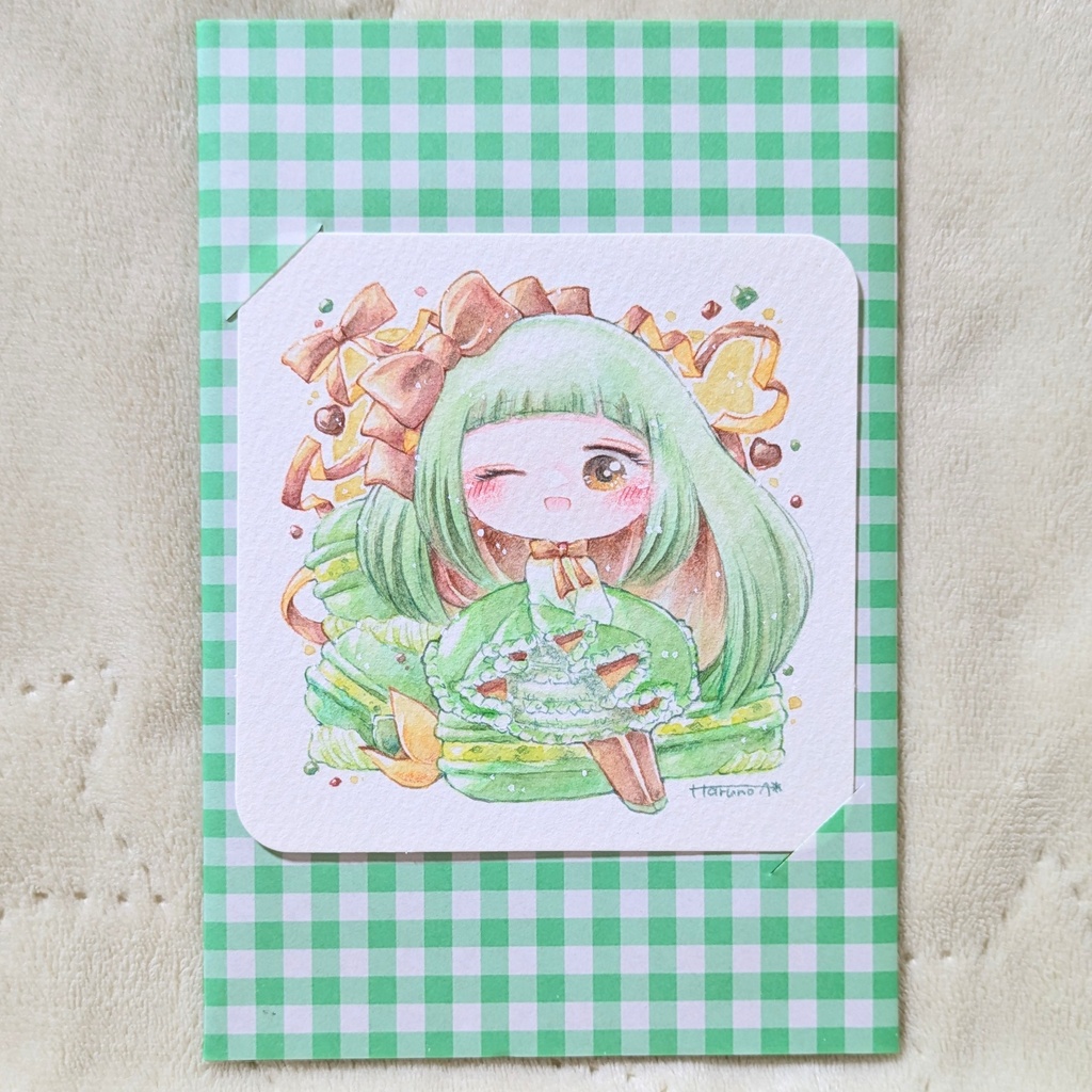 展示原画作品「ピスタチオマカロン」