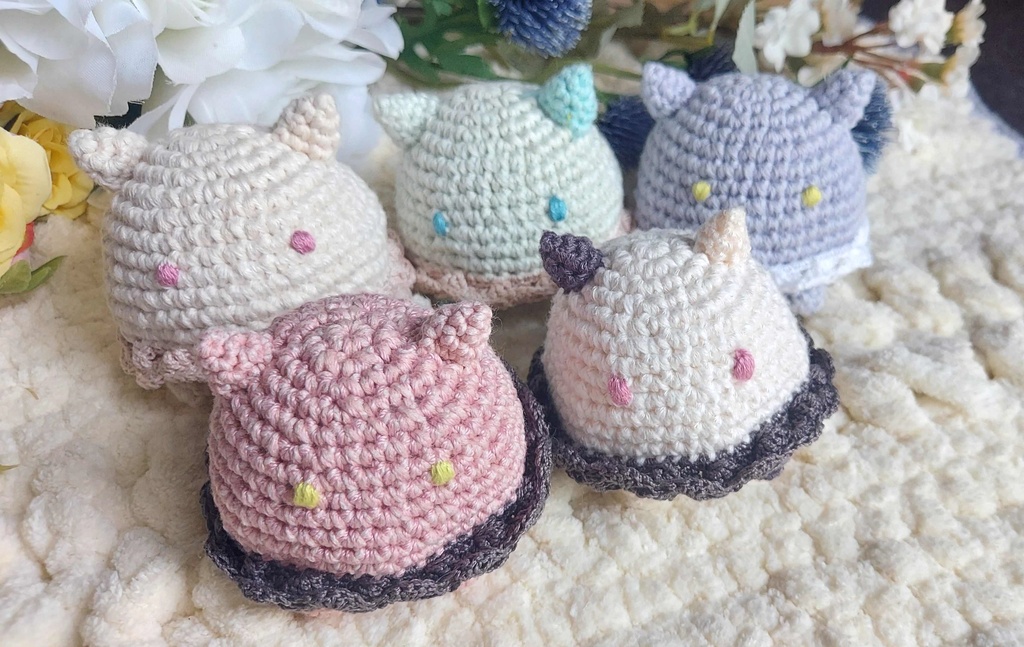 あみぐるみ　にゃんだこ　ホワイト