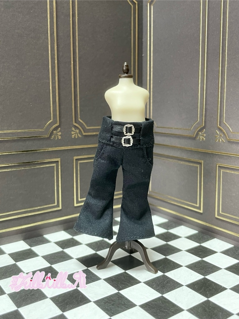 ハイウェストベルトフレアパンツ