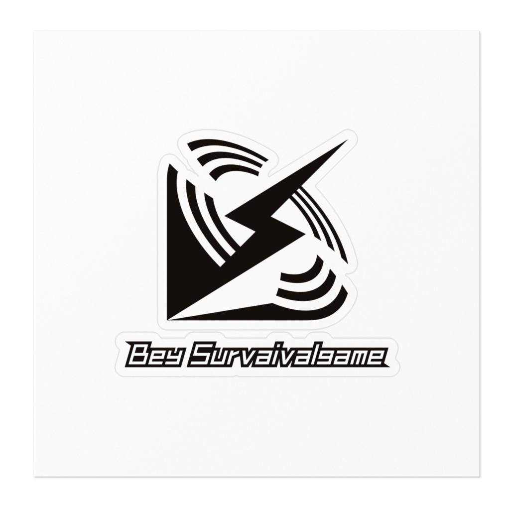 ベイサバのステッカー(白黒.ver)