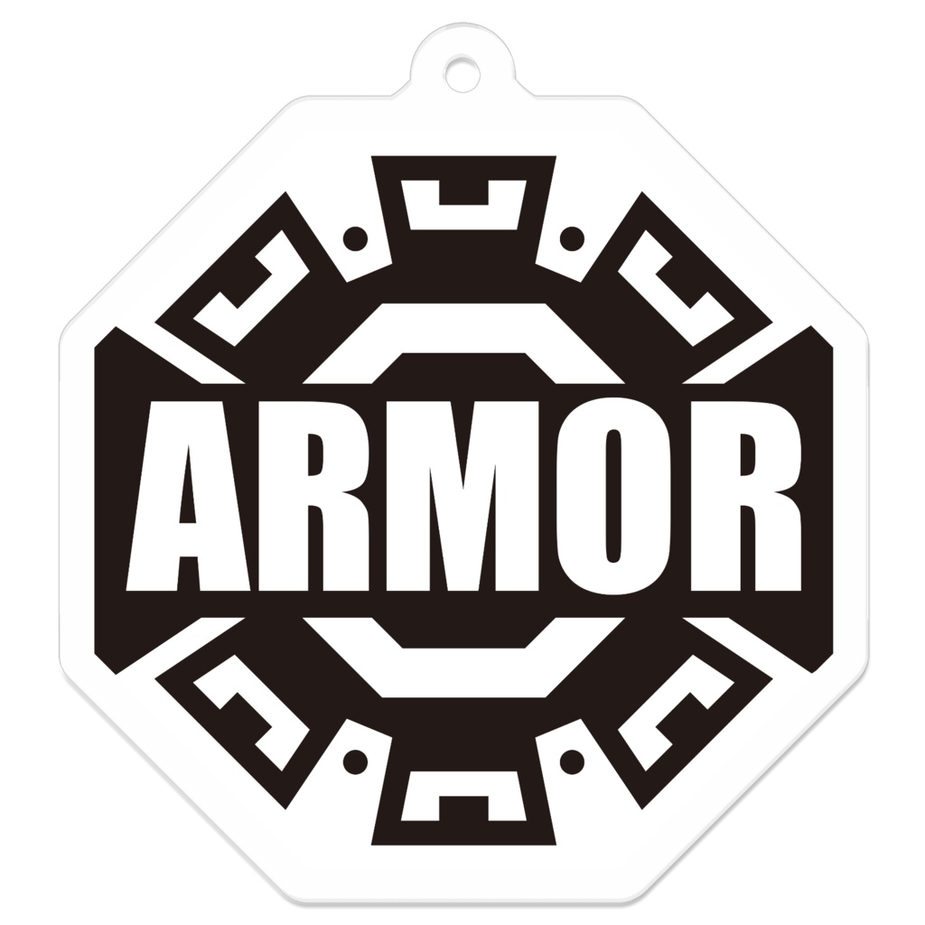 ARMOR祭ロゴキーホルダー（白黒.ver）