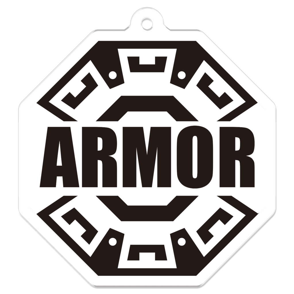 Armor祭ロゴキーホルダー 黒白 Ver Moegami Shop Booth