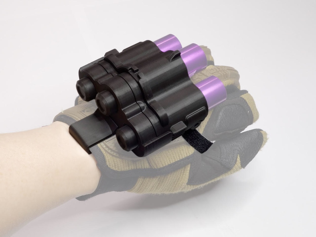 【委託販売品】超小型軽量3連ランチャー(グローブにも装着可)