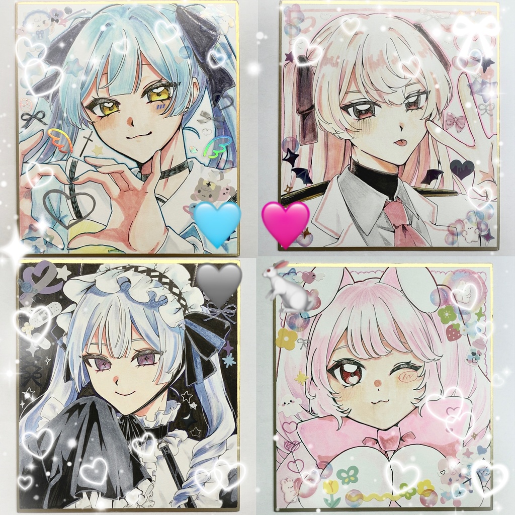 イラスト色紙‪𝜗𝜚꙳.