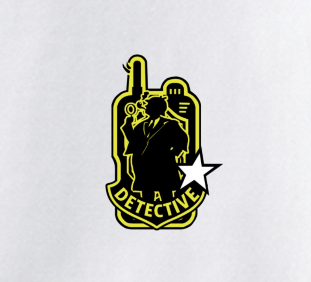 中年探偵団🐵探偵バッチTシャツ🌸 (ホワイト)