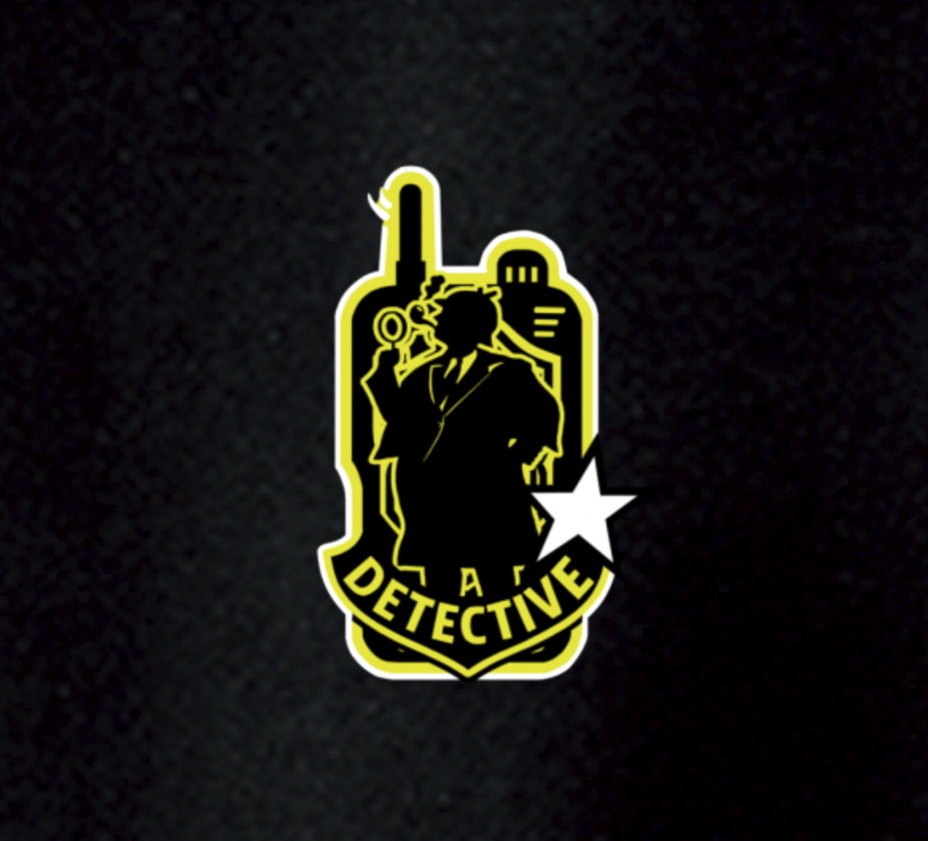 中年探偵団🐵探偵バッチTシャツ🌸 (ブラック)