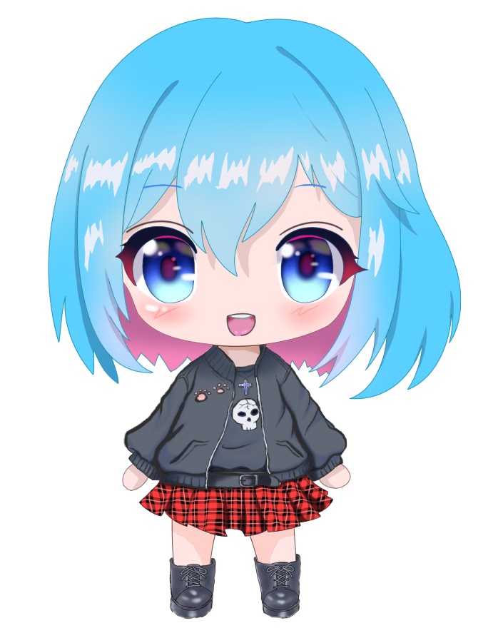 pngtuber+ モデル（ドクロTシャツ女の子）