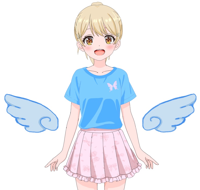 pngtuber+ モデル(金髪の女の子_ポニーテール)