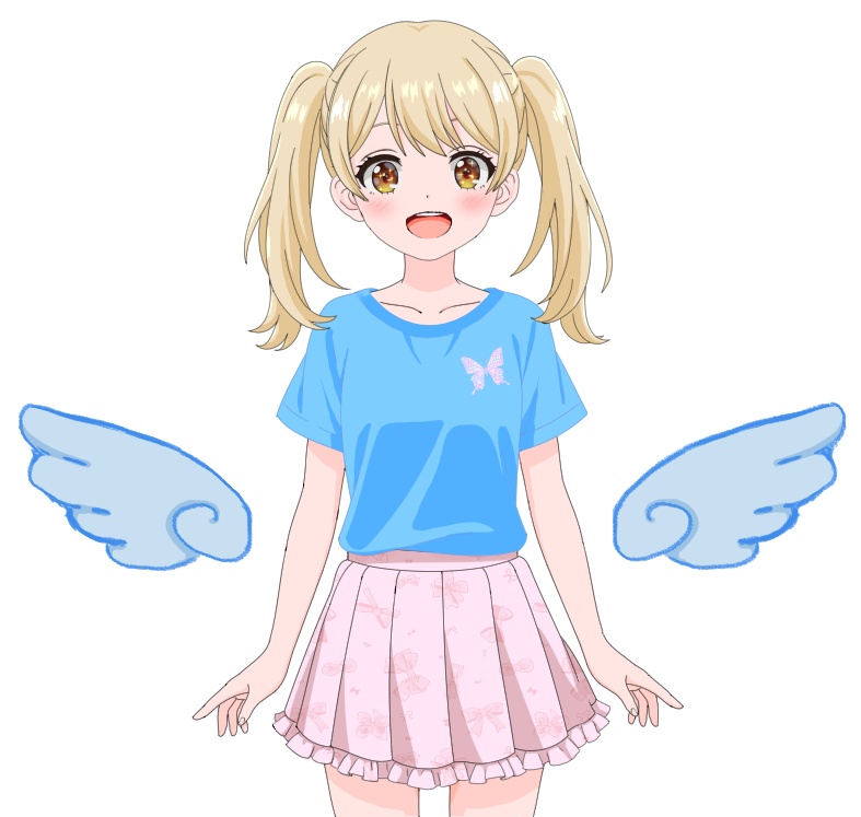 pngtuber+ モデル（金髪の女の子＿ツインテール）