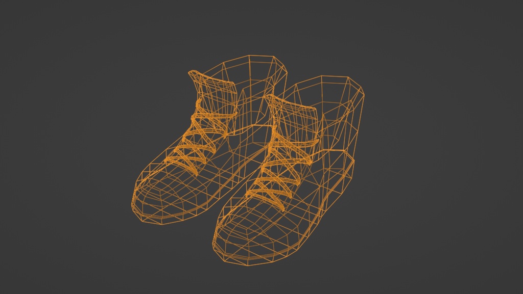 【3Dモデル】赤い ハイカットシューズ