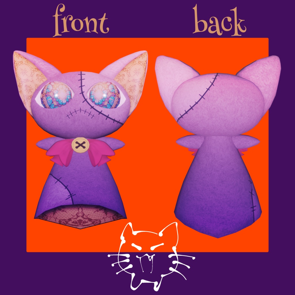 【VRChat オリジナル3Dモデル】『パペネコ』