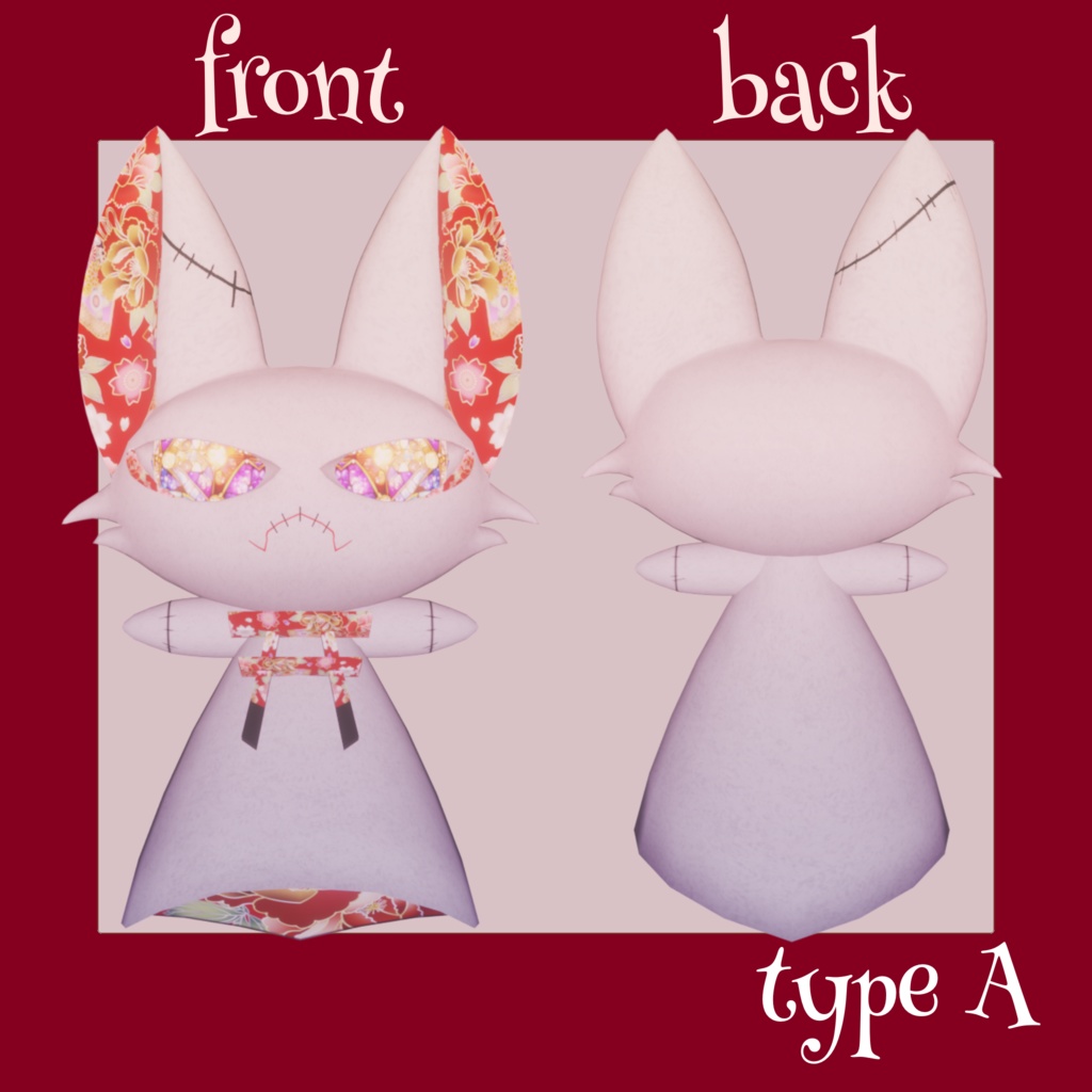 【VRChat オリジナル3Dモデル】『パペギツネ』A & B