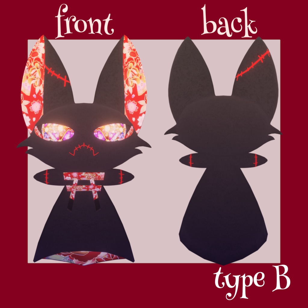 【VRChat オリジナル3Dモデル】『パペギツネ』A & B