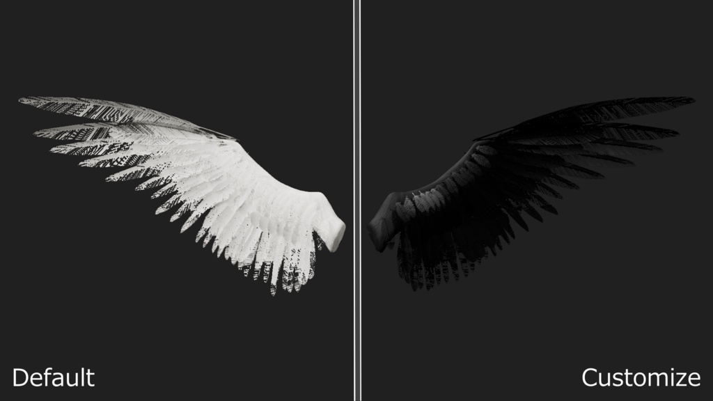 【3Dモデル】天使の翼と悪魔の翼