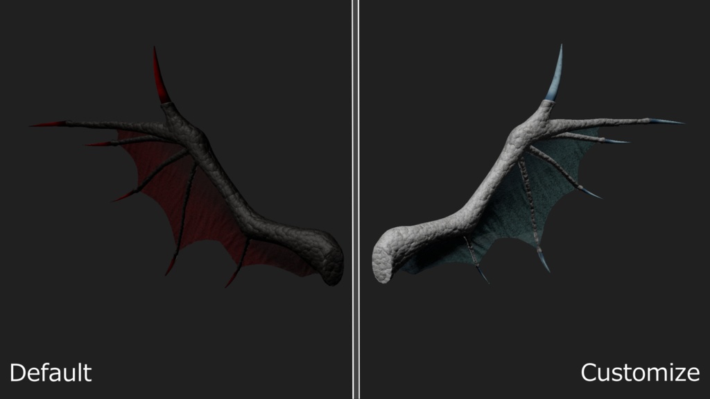 【3Dモデル】天使の翼と悪魔の翼