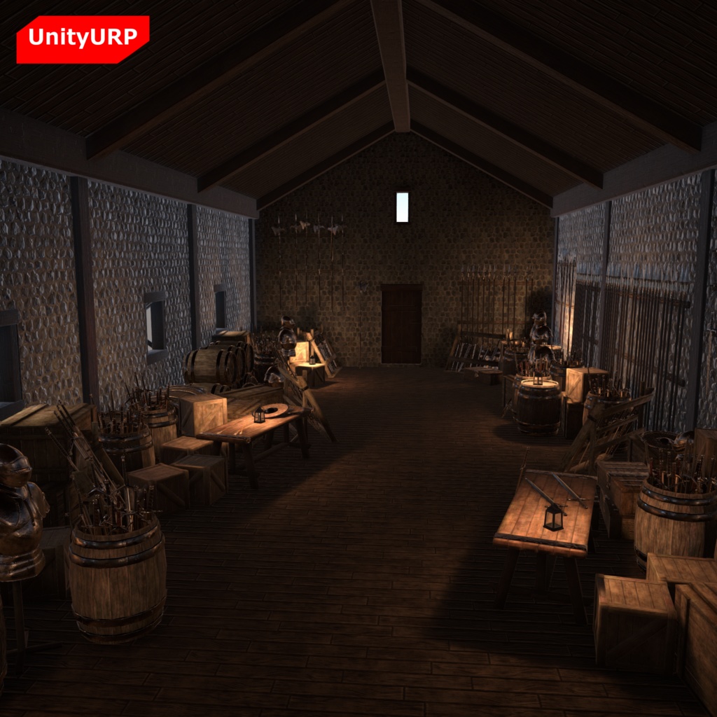 【3Dモデルセット】武器と武器庫 UnityPackage付き