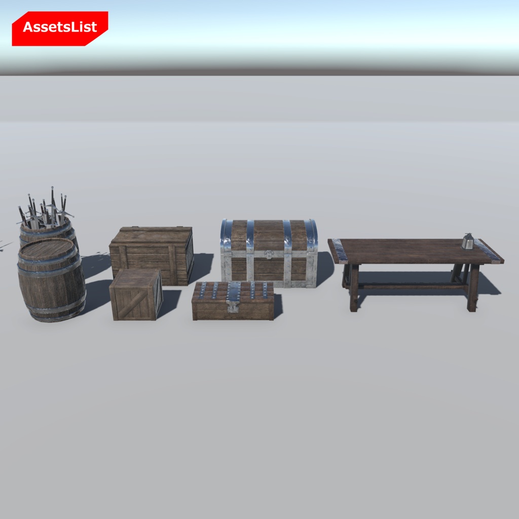 【3Dモデルセット】武器と武器庫 UnityPackage付き