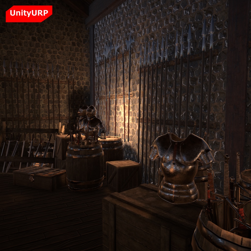 【3Dモデルセット】武器と武器庫 UnityPackage付き