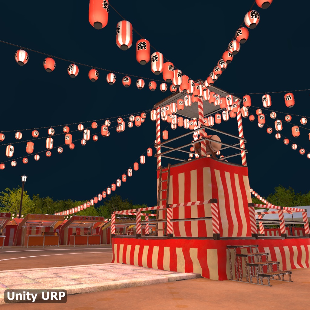 【3Dモデル】夏祭り アセット一式 Unityパッケージ付き