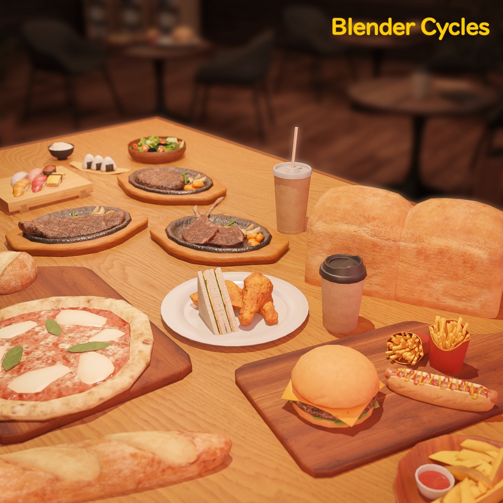 【無料3Dモデル】食品アセット 詰め合わせ