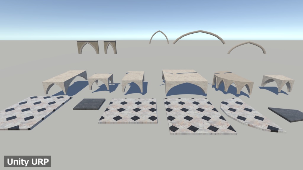 【3Dモデルセット】ゴシック風大聖堂 UnityPackage付き