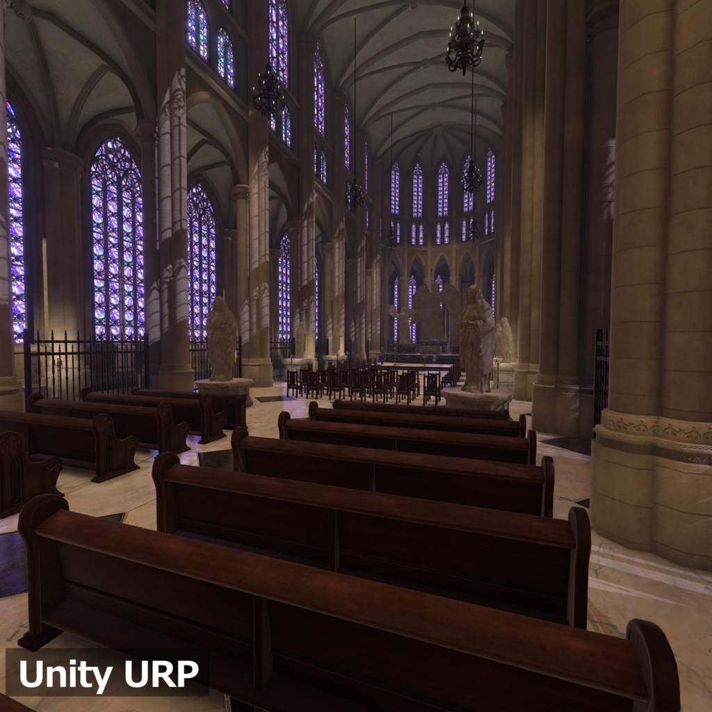 【3Dモデルセット】ゴシック風大聖堂 UnityPackage付き